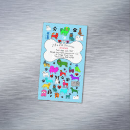 Pet Sitting, Grooming & Veterinary Services Magnet Magnetisch Visitekaartje