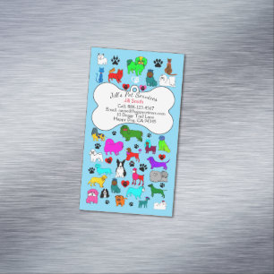 Pet Sitting, Grooming & Veterinary Services Magnet Magnetisch Visitekaartje