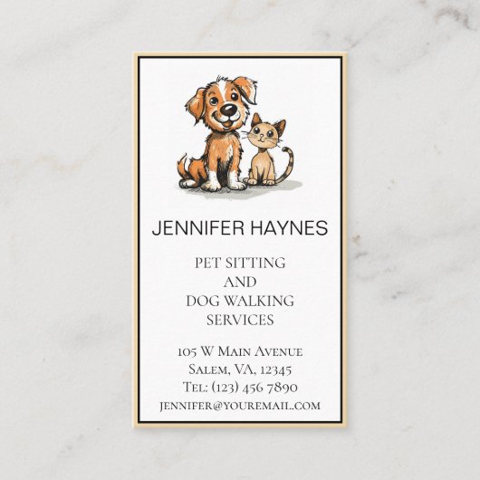 Pet Sitting Huisdier Hond Walking Services Schatti Visitekaartje (Voorkant)