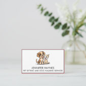 Pet Sitting Huisdier Hond Walking Services Schatti Visitekaartje (Staand voorkant)