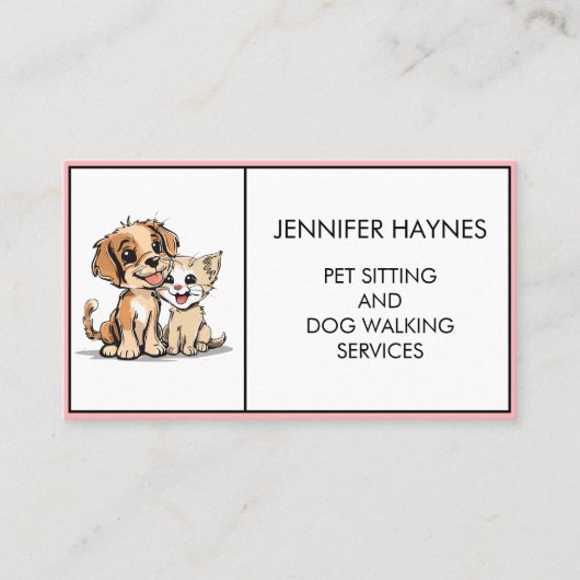 Pet Sitting Huisdier Hond Walking Services Schatti Visitekaartje (Voorkant)