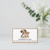 Pet Sitting Huisdier Hond Walking Services Schatti Visitekaartje (Staand voorkant)
