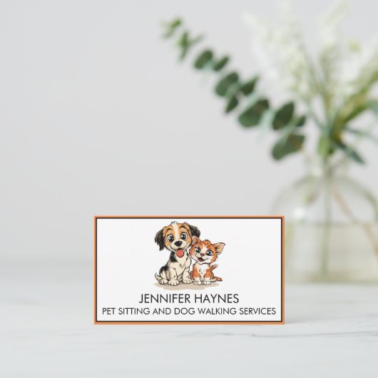 Pet Sitting Huisdier Hond Walking Services Schatti Visitekaartje (Staand voorkant)