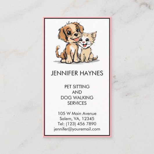 Pet Sitting Huisdier Hond Walking Services Schatti Visitekaartje (Voorkant)