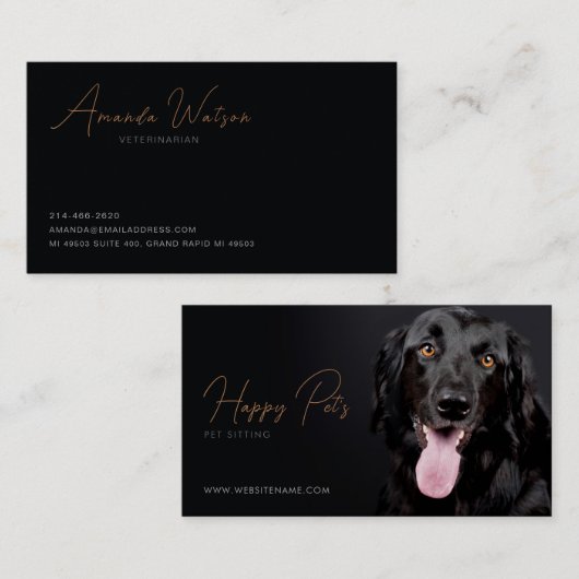 Pet Sitting, Huisdierenwinkel, dierenkliniek, Dier Visitekaartje (Voorkant / Achterkant)