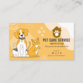 Pet Sitting, Huisdierenwinkel, dierenkliniek, Dier Visitekaartje (Achterkant)