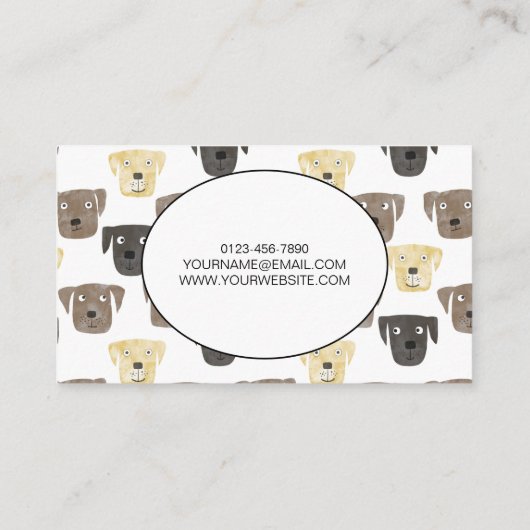 Pet Sitting Labrador Retriever Dog Visitekaartje (Achterkant)