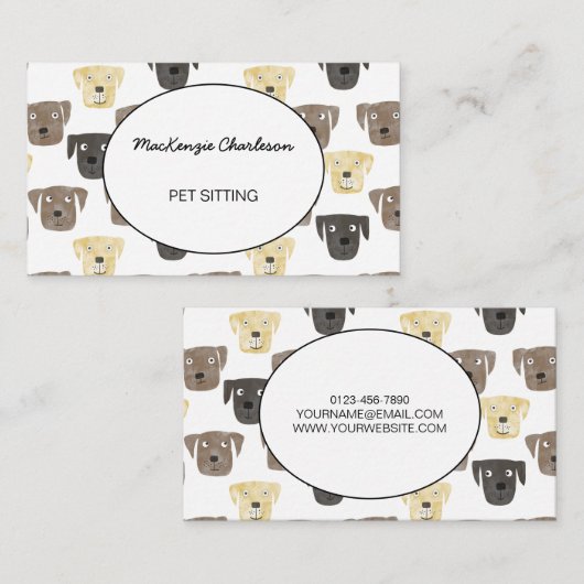 Pet Sitting Labrador Retriever Dog Visitekaartje (Voorkant / Achterkant)