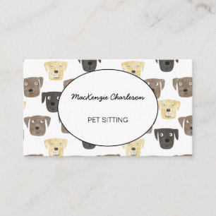 Pet Sitting Labrador Retriever Dog Visitekaartje