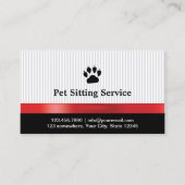 Pet Sitting Leuke Poot Print Rood Lint Visitekaartje (Voorkant)