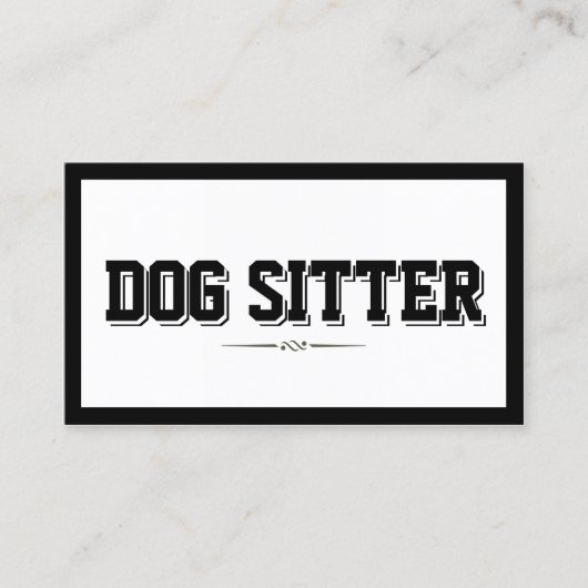 Pet Sitting Modern Vold Border Plain Visitekaartje (Voorkant)