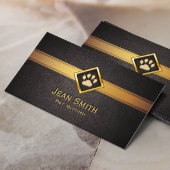 Pet Sitting Monogram Gold Pet Paw Pet Care Visitekaartje