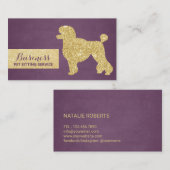 Pet Sitting Paars & Gold Poodle Silhouettes Visitekaartje (Voorkant / Achterkant)