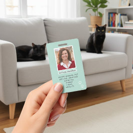 Pet Sitting Paw Print Photo Identification Badge