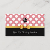Pet Sitting Pet Care Cute Pink Dots Visitekaartje (Voorkant)