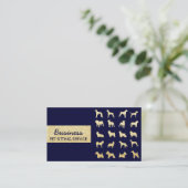 Pet Sitting Pet Care Navy & Gold Dogs Silhouettes Visitekaartje (Staand voorkant)