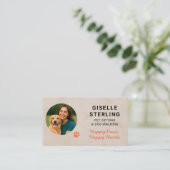 Pet Sitting Photo Paw Print Minimalist Modern Visitekaartje (Staand voorkant)