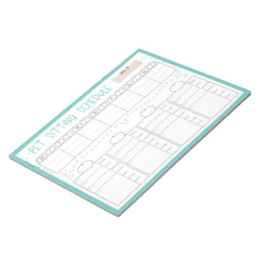 Pet Sitting Schedule Notitieblok (Schuin)