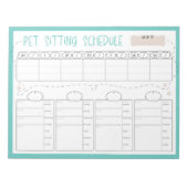 Pet Sitting Schedule Notitieblok (Voorkant)