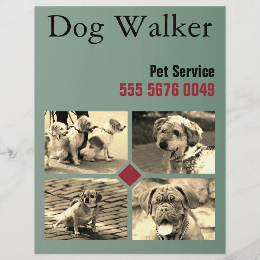 Pet Sitting Service Dog Walker Business Flyer Ad (Achterkant)