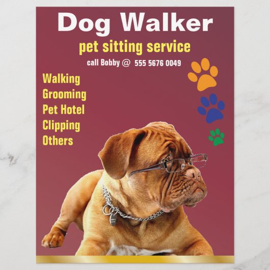 Pet Sitting Service Dog Walker Trustworthy Flyer (Voorkant)