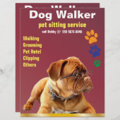 Pet Sitting Service Dog Walker Trustworthy Flyer (Voorkant / Achterkant)