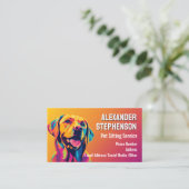 Pet Sitting Service Dog Walking Pop Art Golden Lab Visitekaartje (Staand voorkant)