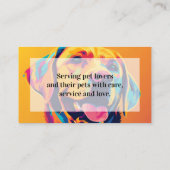 Pet Sitting Service Dog Walking Pop Art Golden Lab Visitekaartje (Achterkant)