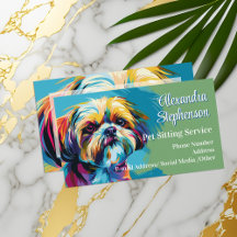 Pet Sitting Service Dog Walking Pop Art Shih Tzu