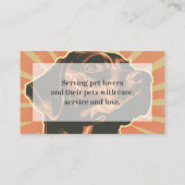 Pet Sitting Service Dog Walking Retro Black Lab Visitekaartje (Achterkant)