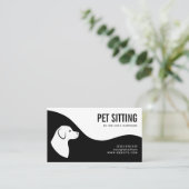 Pet Sitting Service Hond Silhouet Zwart-wit Visitekaartje (Staand voorkant)