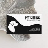 Pet Sitting Service Hond Silhouet Zwart-wit Visitekaartje