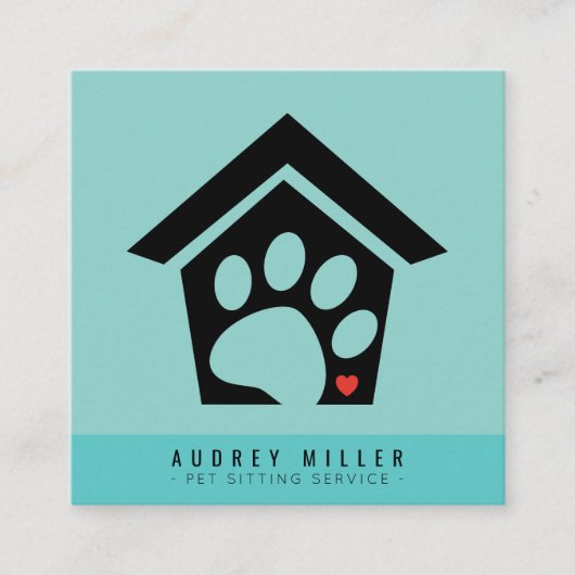 Pet Sitting Service Pet Care Square Visitekaartje (Voorkant)