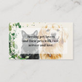 Pet Sitting Service Watercolor Butterfly Dog Cat Visitekaartje (Achterkant)