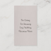 Pet Sitting Services Cat Grooming Dog Walking Visitekaartje (Achterkant)