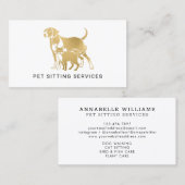 Pet Sitting Services Gold & White  Visitekaartje (Voorkant / Achterkant)