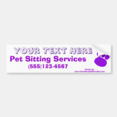 Pet Sitting Services Pauw Print Bumpersticker (Voorkant)