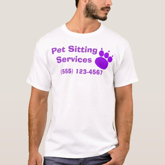 Pet Sitting Services Pauw Print T-shirt (Voorkant)