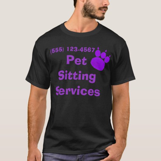 Pet Sitting Services Pauw Print T-shirt (Voorkant)