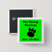 Pet Sitting Services Pauw Print Vierkante Button 5,1 Cm (Voorkant /achterkant)