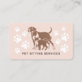 Pet Sitting Services Roos Gold & Blush Pink Busine Visitekaartje (Voorkant)