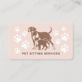 Pet Sitting Services Roos Gold & Blush Pink Busine Visitekaartje