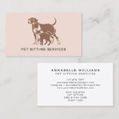Pet Sitting Services Roos Gold & Blush Pink Visitekaartje (Voorkant / Achterkant)