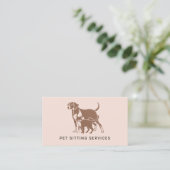 Pet Sitting Services Roos Gold & Blush Pink Visitekaartje (Staand voorkant)