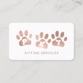 Pet Sitting Services Roos Gold en wit Visitekaartje (Voorkant)