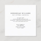 Pet Sitting Services Roos Gold en zwart Vierkante Visitekaartje (Achterkant)