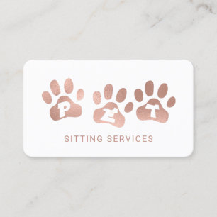 Pet Sitting Services Roos Gold & White Visitekaartje