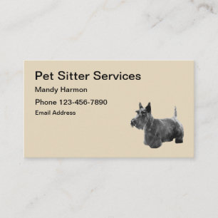 Pet Sitting Services Scotty Dog Visitekaartje