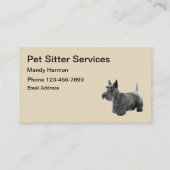 Pet Sitting Services Scotty Dog Visitekaartje (Voorkant)
