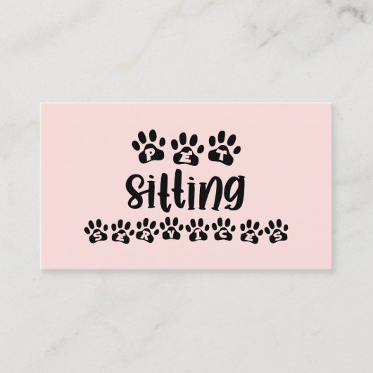 Pet Sitting Services Typography Visitekaartje (Voorkant)